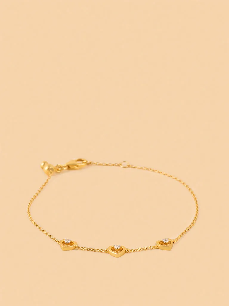 Westside X Pome Tripe Lab Diamond Heart Prong Bracelet