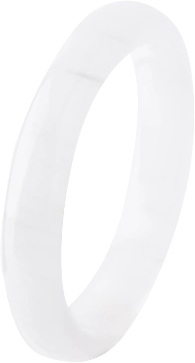 White Natural Jade Bangle Bracelet Tianshancui for Women Healing Protection Good Luck Natural Gemstone Fengshui Jewelry for Wife Mother's Day Gift for Mom 62-64MM