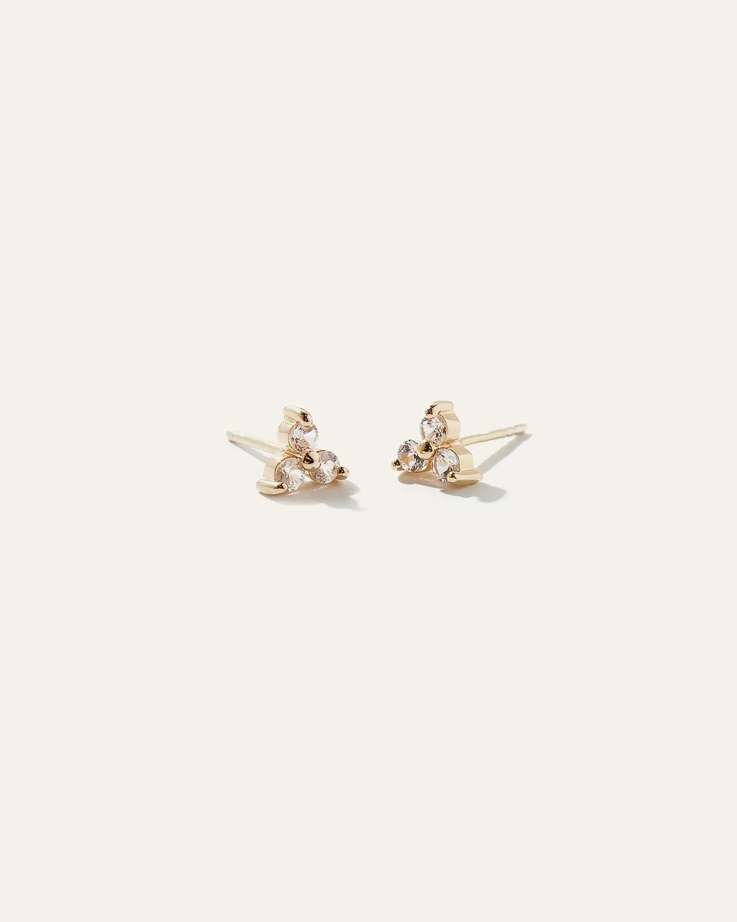 White Sapphire Triad Studs