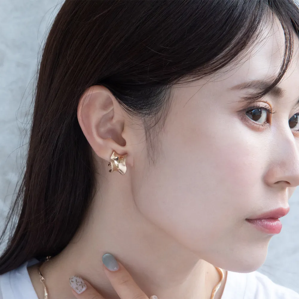 Wide Wave Clip On Earrings