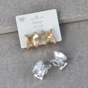 Wide Wave Clip On Earrings