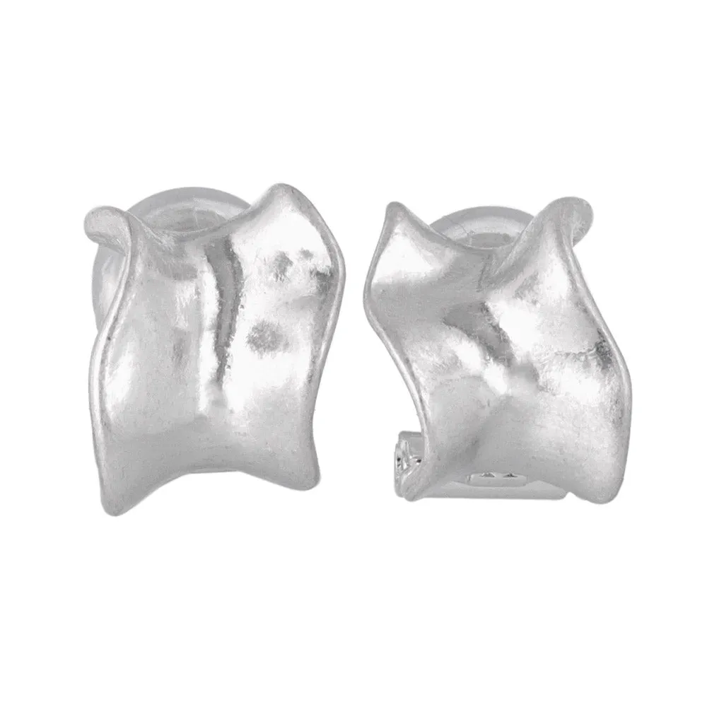 Wide Wave Clip On Earrings