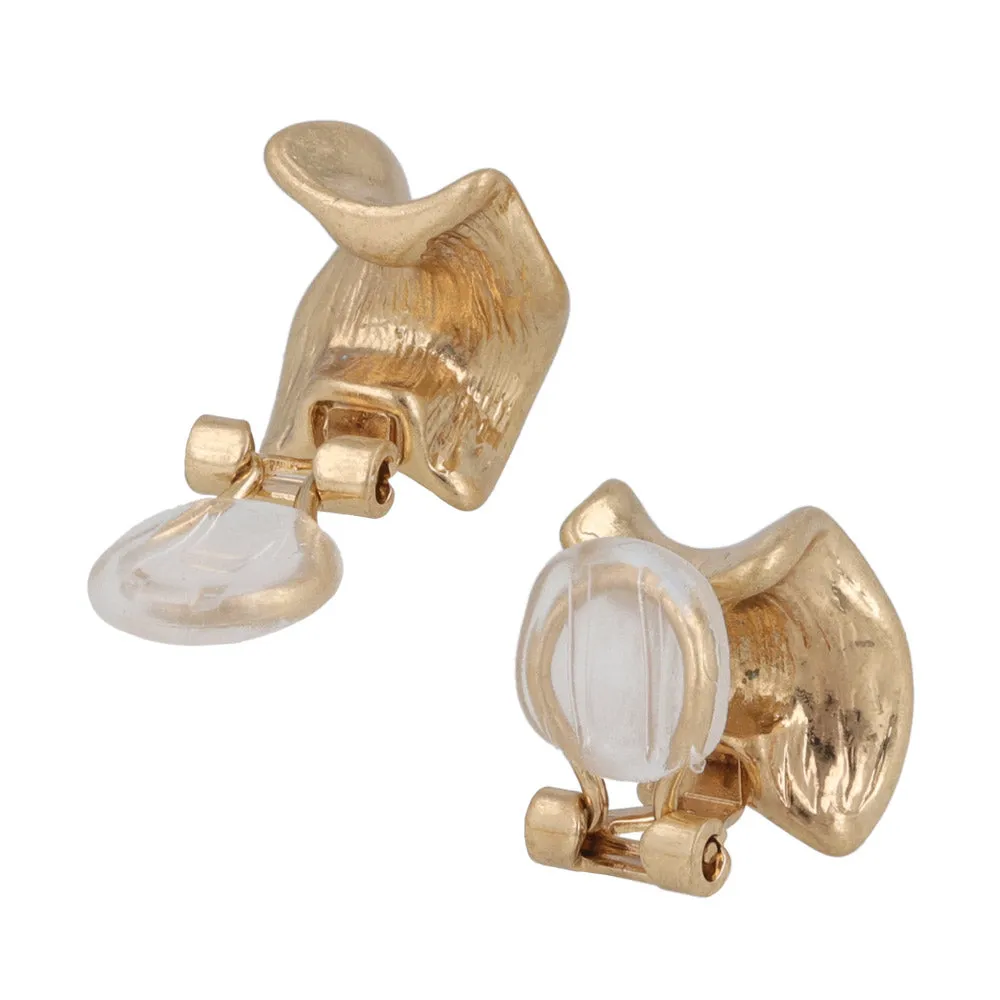 Wide Wave Clip On Earrings