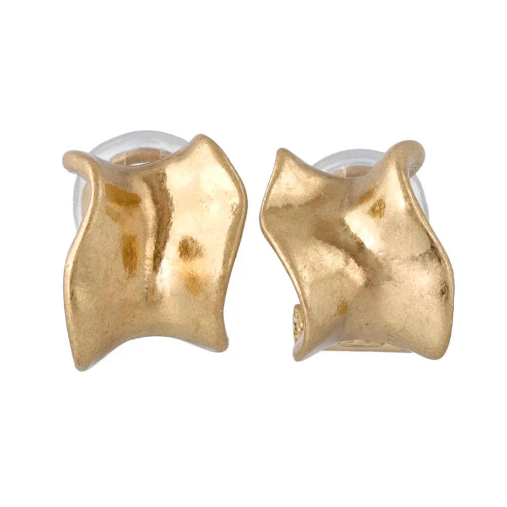 Wide Wave Clip On Earrings