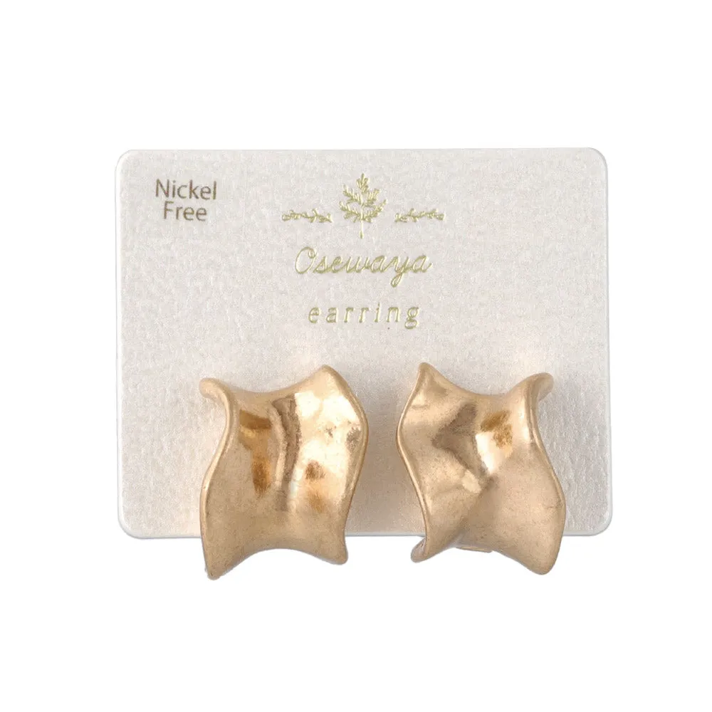 Wide Wave Clip On Earrings