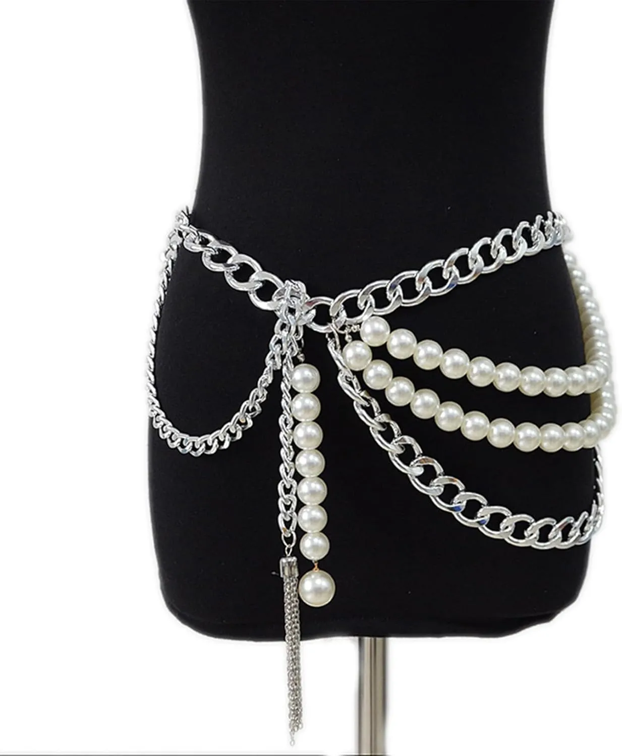 Women Bikini Belly Chain Layered Pearl Waist Chain Pearl Belly Chains Belt
