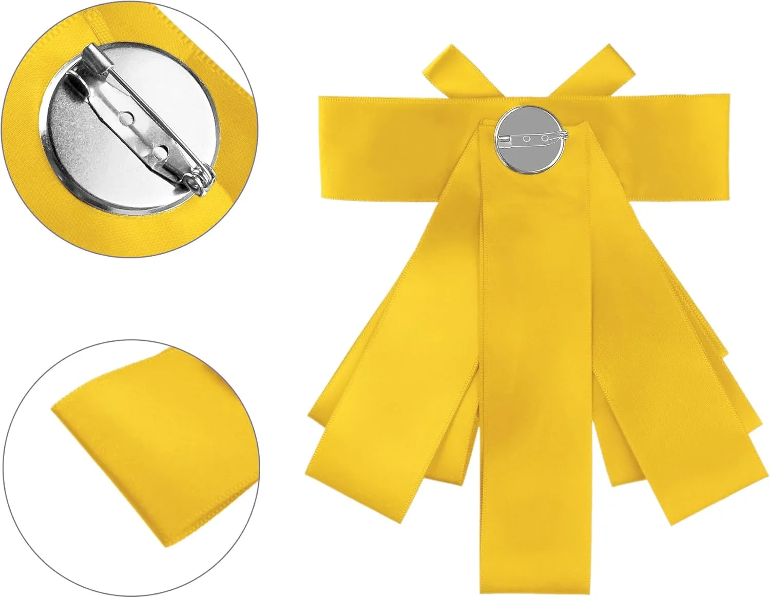 Women's Ribbon Brooch Bowknot Necktie Bow Brooches Pre-Tied Bow Ties