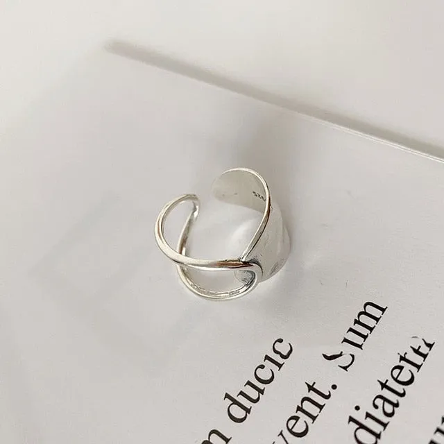 XIYANIKE New Fashion 925 Sterling Silver Width Rings for Women Couples Personality Jewelry Creative Handmade Party Accessories