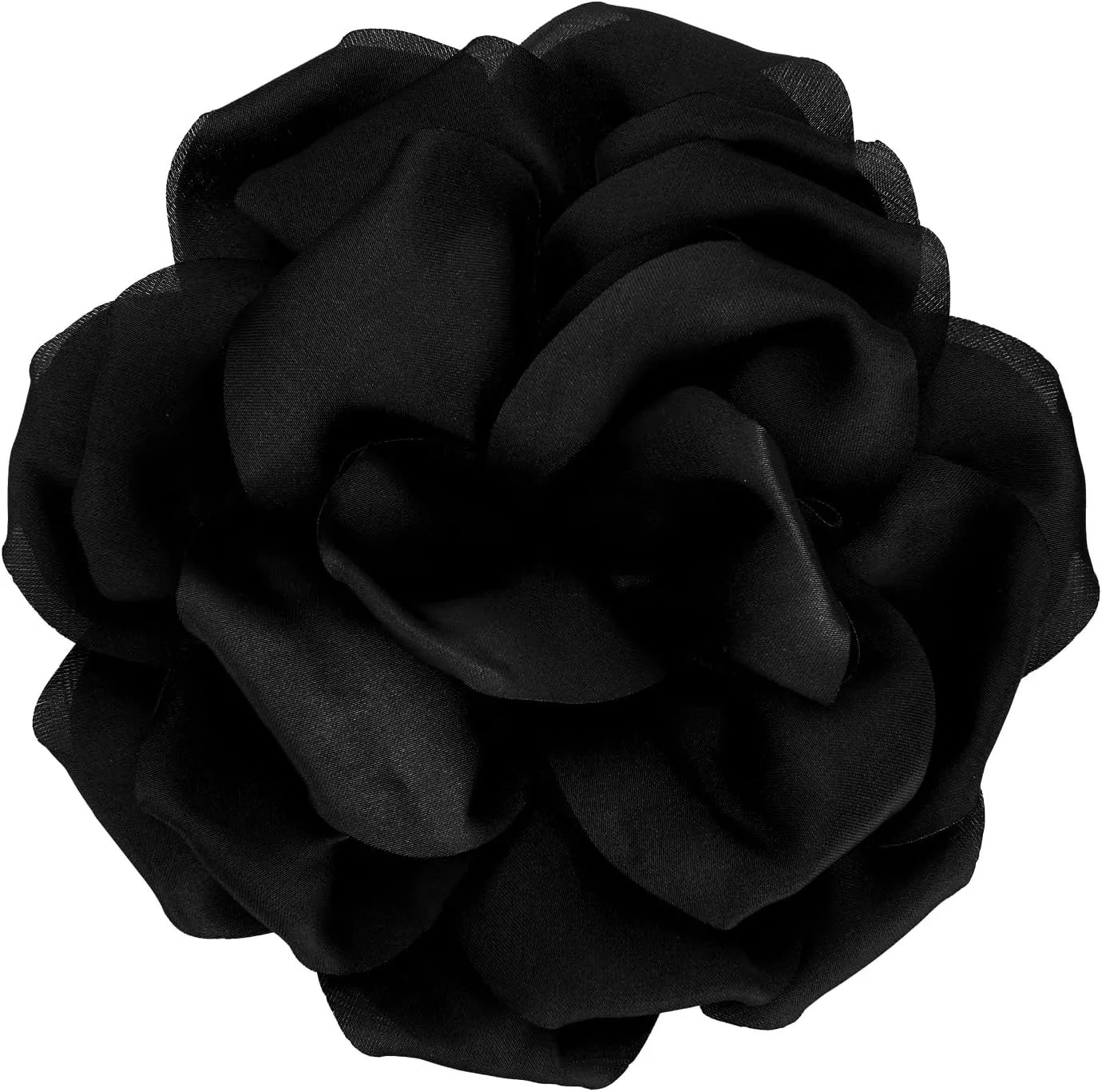 Yadiana 5.7In Extra Large Rose Flower Brooch Pins, Dainty Satin Fabric Rose Brooches Elegant Big Flower Lapel Pins for Women Wedding Party Dance Banquet Dress Suit Clothes Accessories Jewelry Gifts