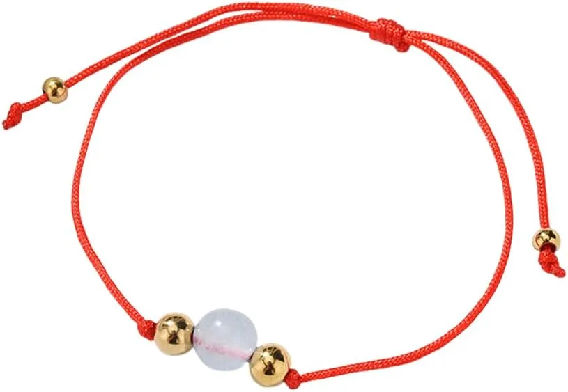 YAZILIND Bracelet Handmade Red Rope Jade Beads Chain Bracelets Women Female Adjustable Jewelry